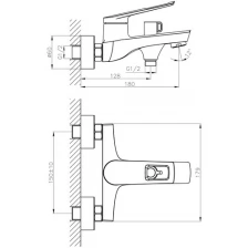 Смеситель для ванны Haiba HB60595 с коротким изливом, хром