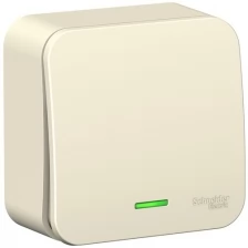 Выключатель SCHNEIDER ELECTRIC BLANCA 1-клавишный (cх.1) с подсвет, 6А, 250В, молочный