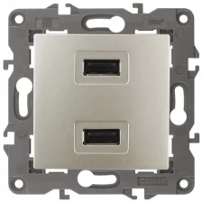 ЭРА 14-4110-04 ЭРА Устройство зарядное USB, 230В/5В-2100мА, IP20, Эра Elegance, шампань (6/60/960)