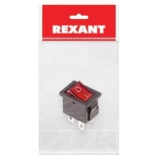 Rexant Выключатель клавишный 250V 6А (4с) ON-OFF красный с подсветкой Mini (RWB-207, SC-768) REXANT Индивидуальная упаковка 1 шт (23 уп.)